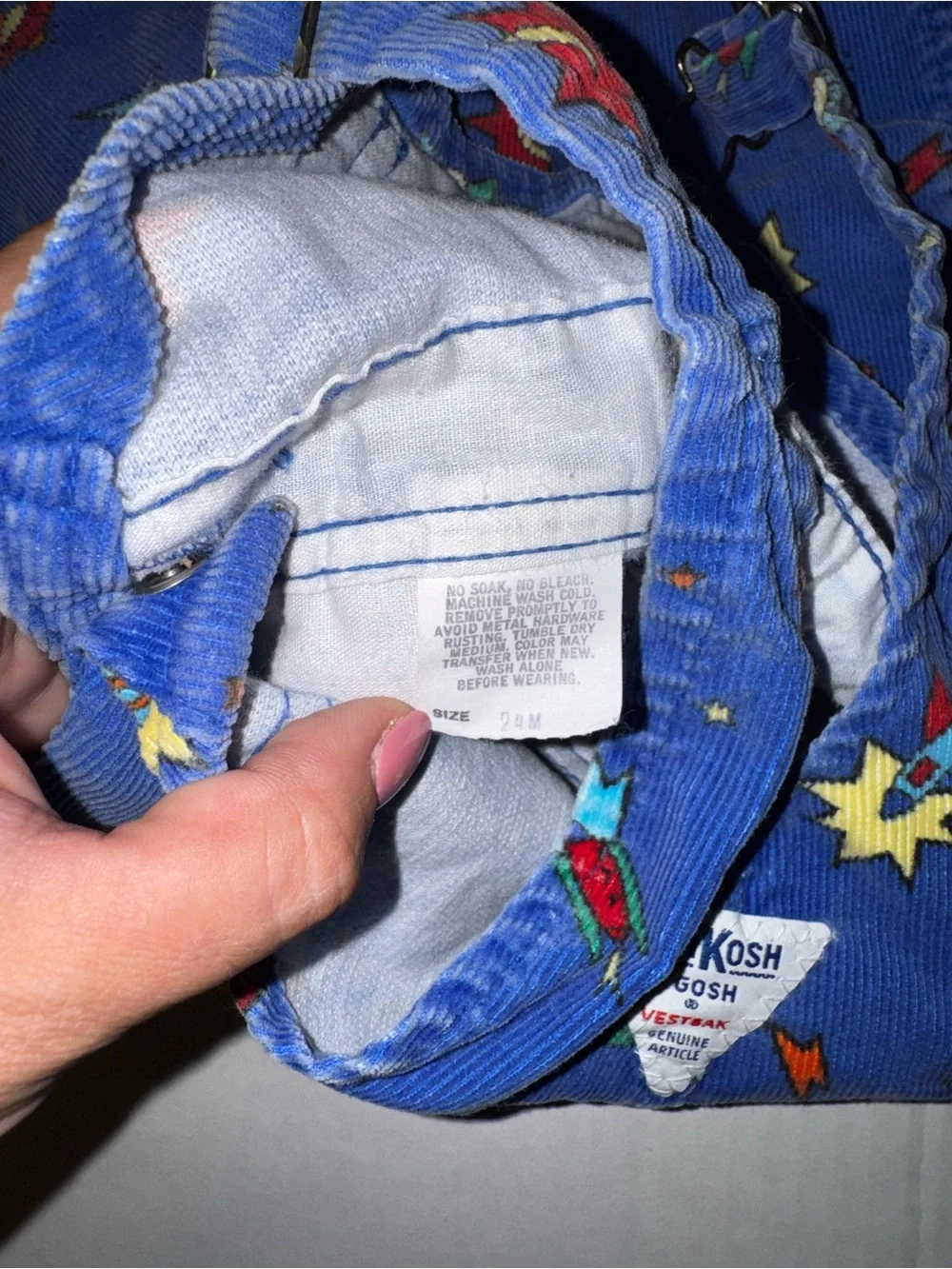 OshKosh B'gosh Blue Rocket Print Overalls